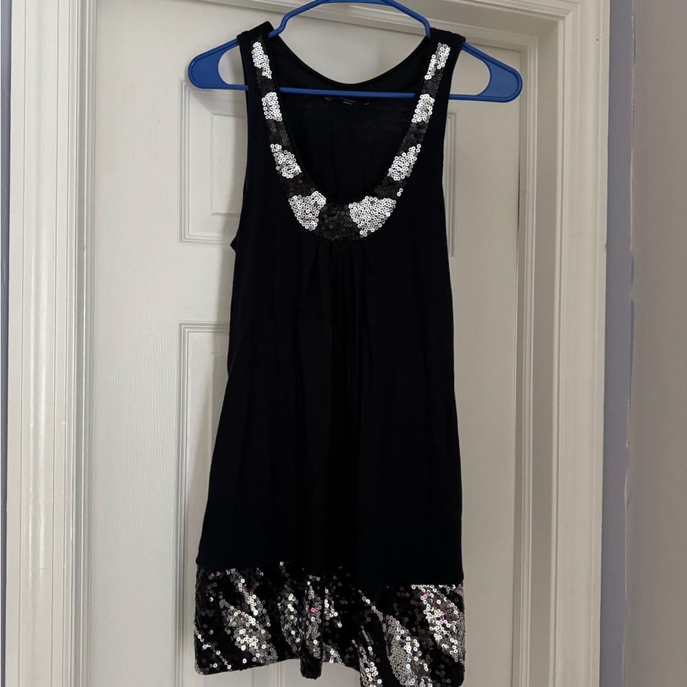 Express Y2K mini tank dress sequence  w/pockets circa 2000